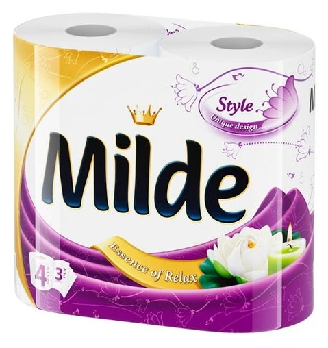 Milde Relax Purple Трослојна тоалетна хартија 4 ролни