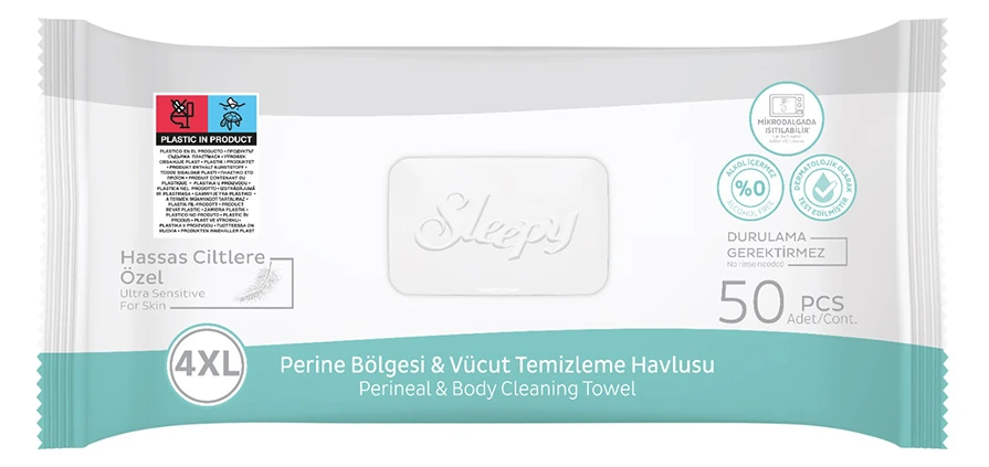SLEEPY Perineal Area & Body 4XL Влажни марамчиња за чистење тело и перинеална област, 50 марамчиња