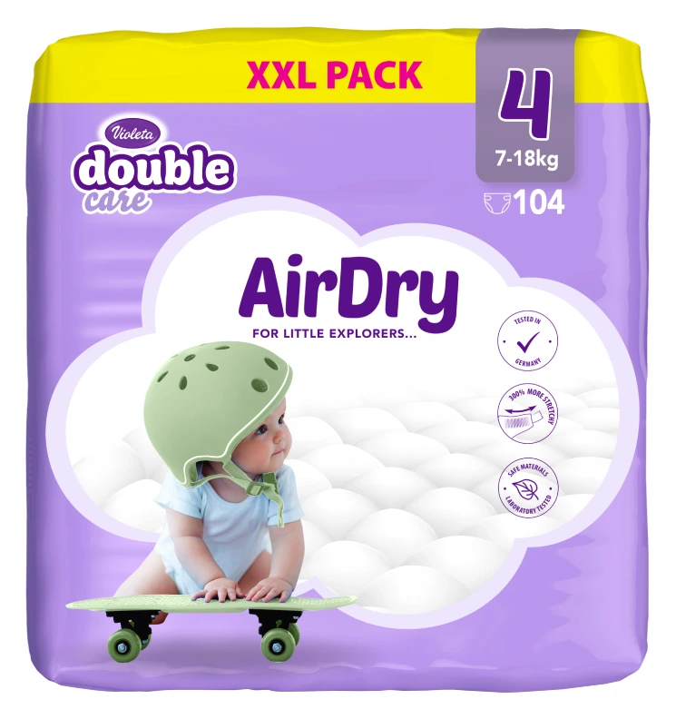 Violeta Double Care AirDry Пелени бр.4 7-18кг XXL Pack 104/1