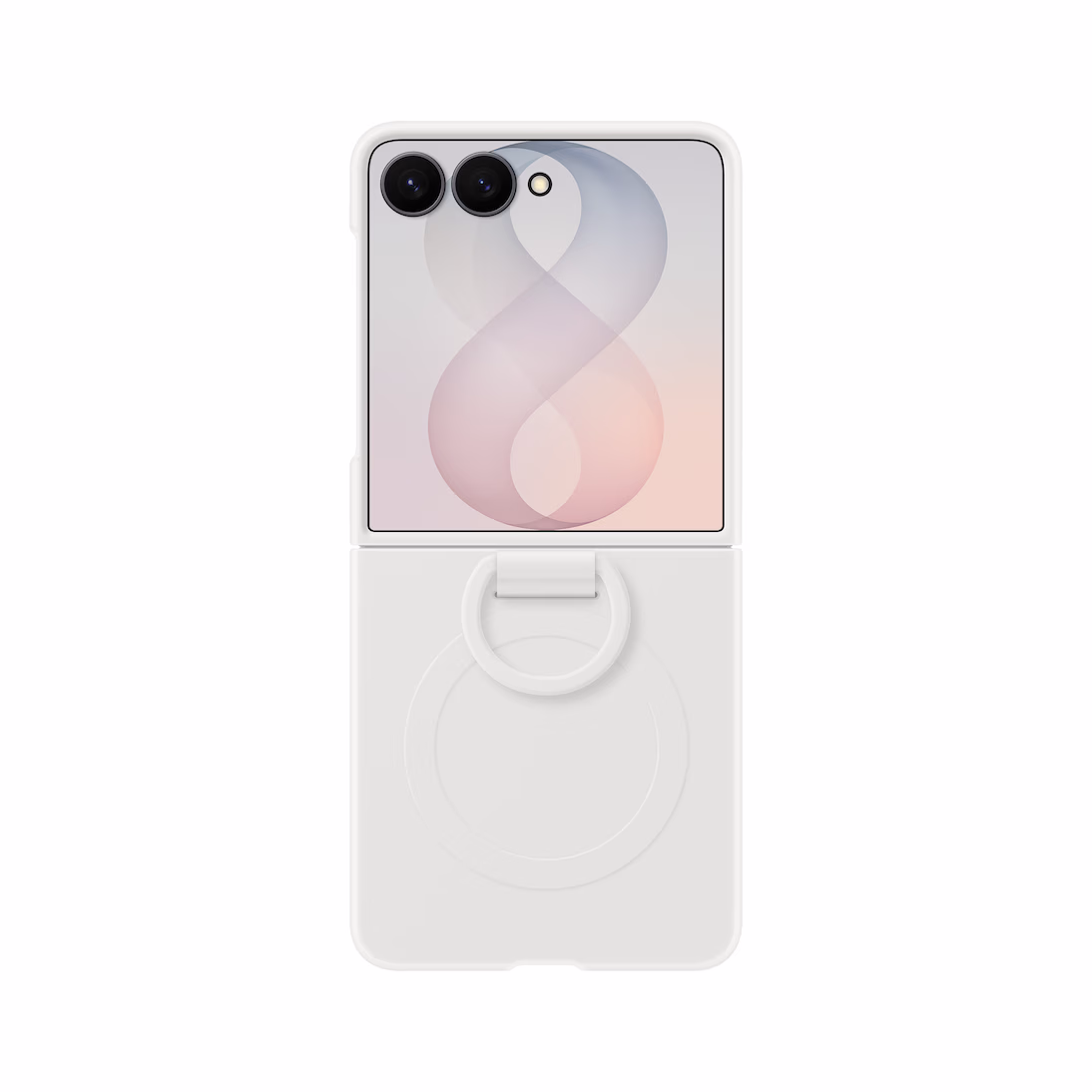 Samsung Galaxy Z Flip8 Silicone Ring Magnet Case Cream